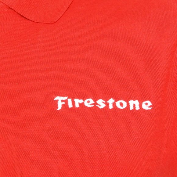 FIRESTONE TIRE Automotive Red Polo Shirt Employee Uniform NEW Size L Large - Picture 4 of 7